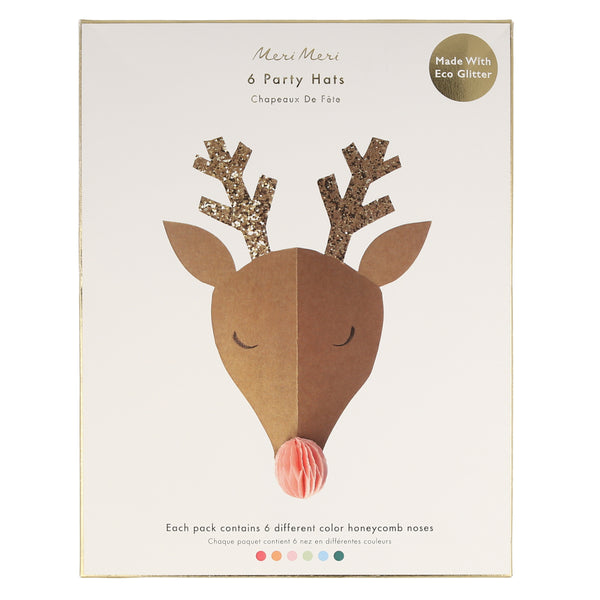 Our reindeer hats make excellent party hats for kids, and fun party hats for adults. Image1
