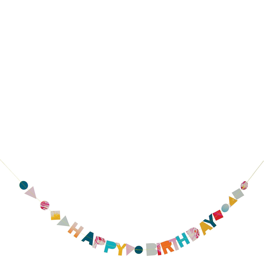 Marble Birthday Garland Card