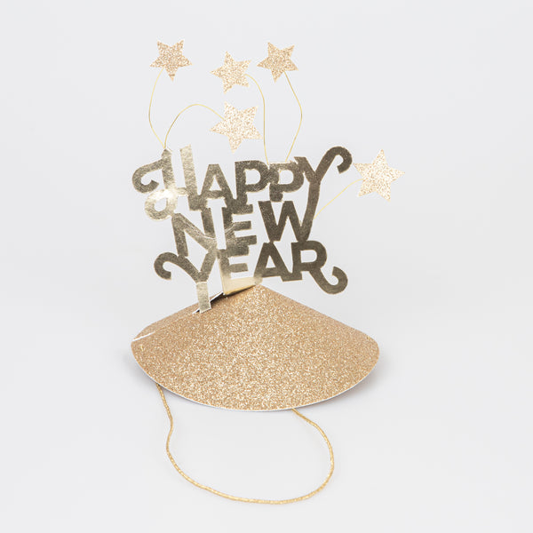 Our gold party hats are perfect to add to your New Years Eve party supplies. Image3