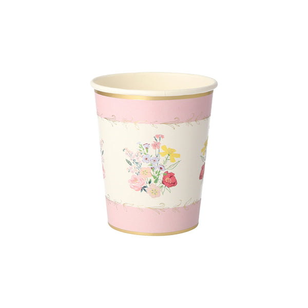 Our party cups, with elegant flowers, are ideal for a flower party, garden party, picnic or to add to wedding party supplies. Image1