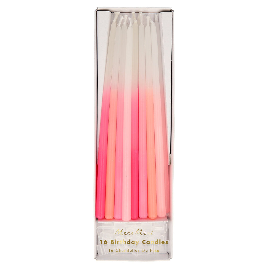 Pink Dipped Tapered Candles