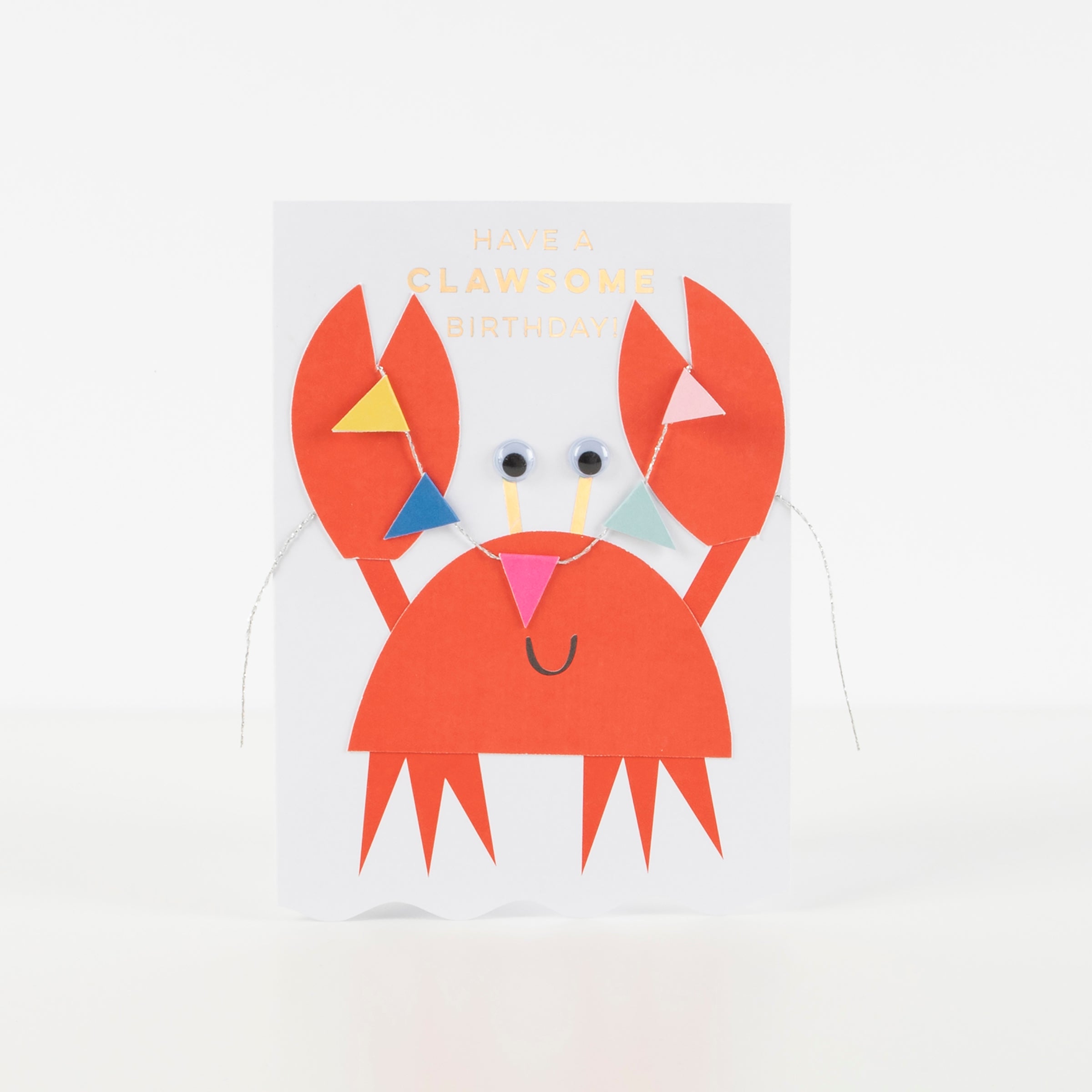 Crab With Bunting Birthday Card
