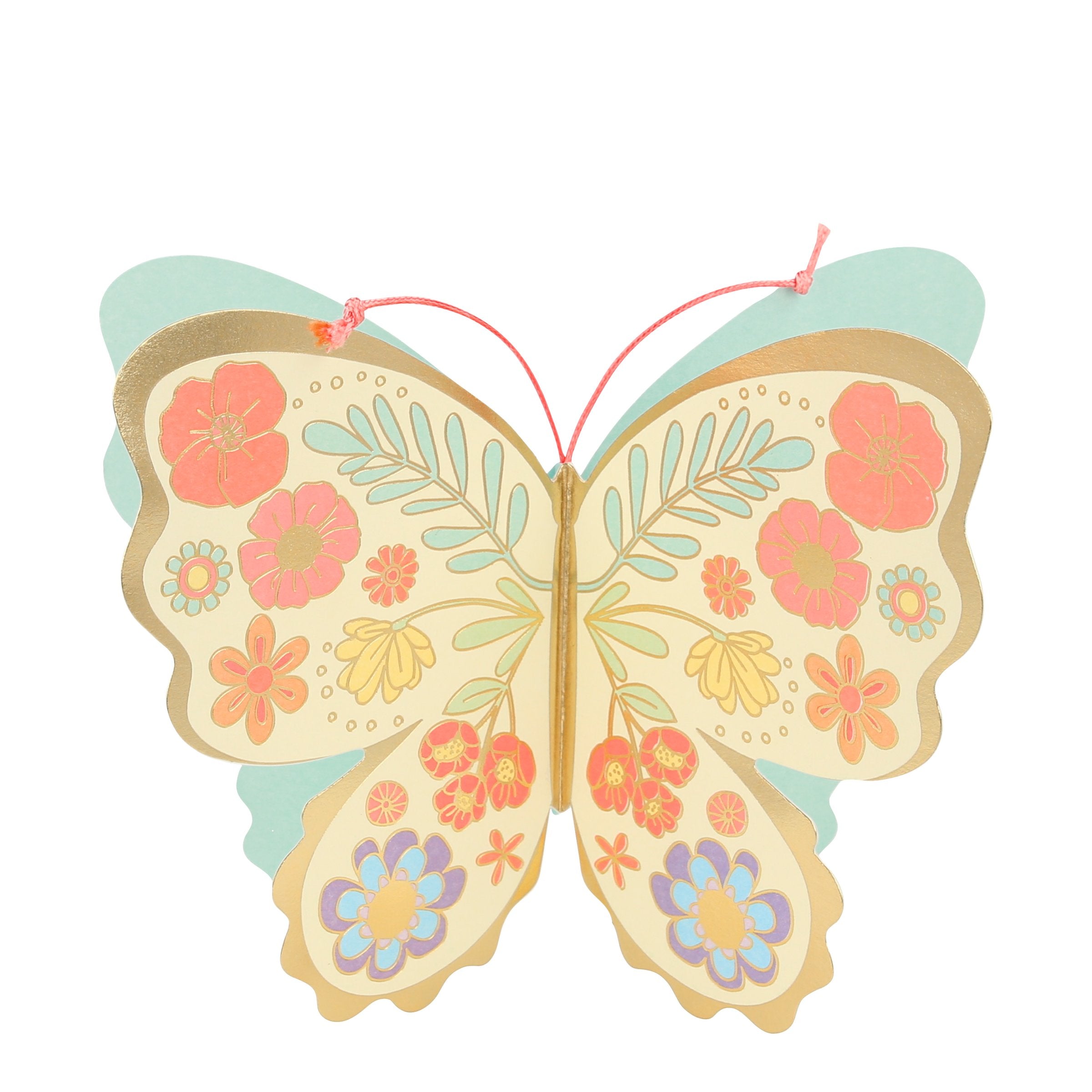 Floral Butterfly Stand-Up Birthday Card