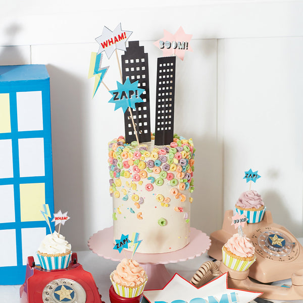 Our birthday cake toppers are perfect for a superhero birthday party. Image2