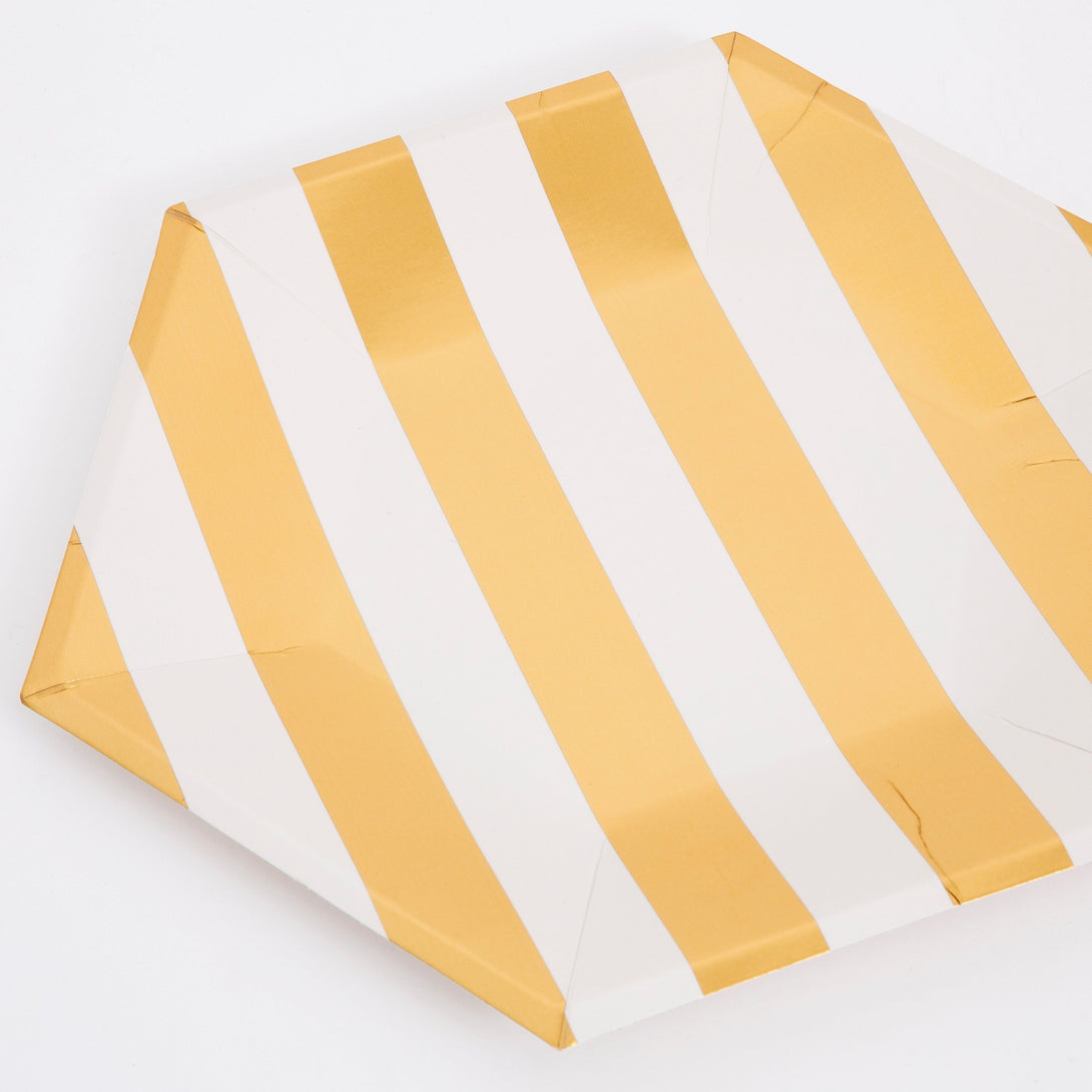 Gold Stripe Large Plates