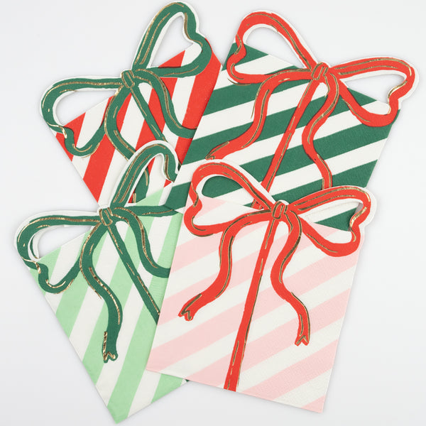 Our party napkins, in the shape of a gift box, are perfect as cocktail napkins, small napkins and as Christmas table decorations.