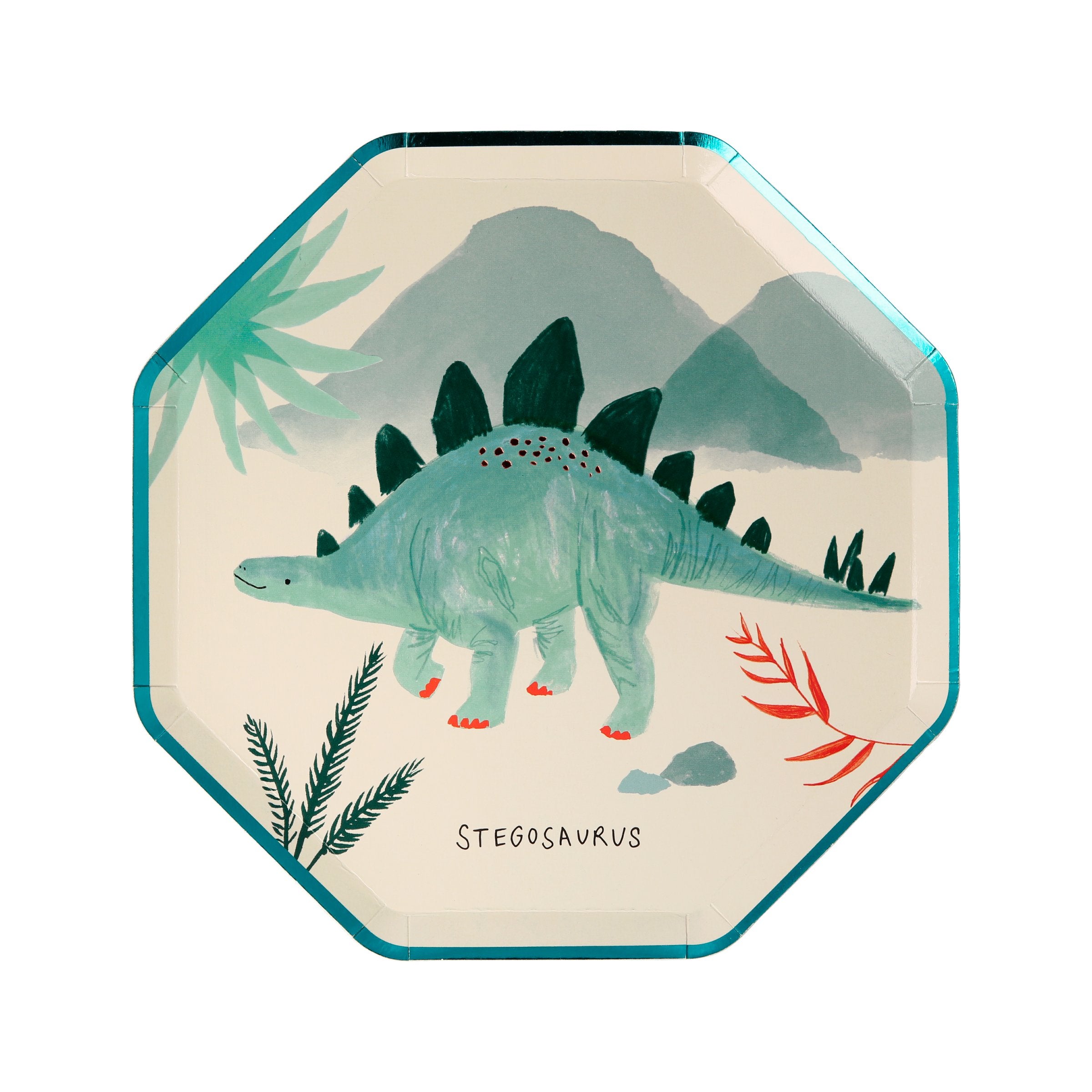 Our amazing paper plates with dinosaur designs are perfect to add to your dinosaur party supplies.