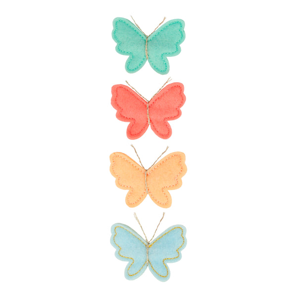 Our butterfly hair accessories are beautifully crafted from colourful felt with sweet metallic gold antennae. Image5