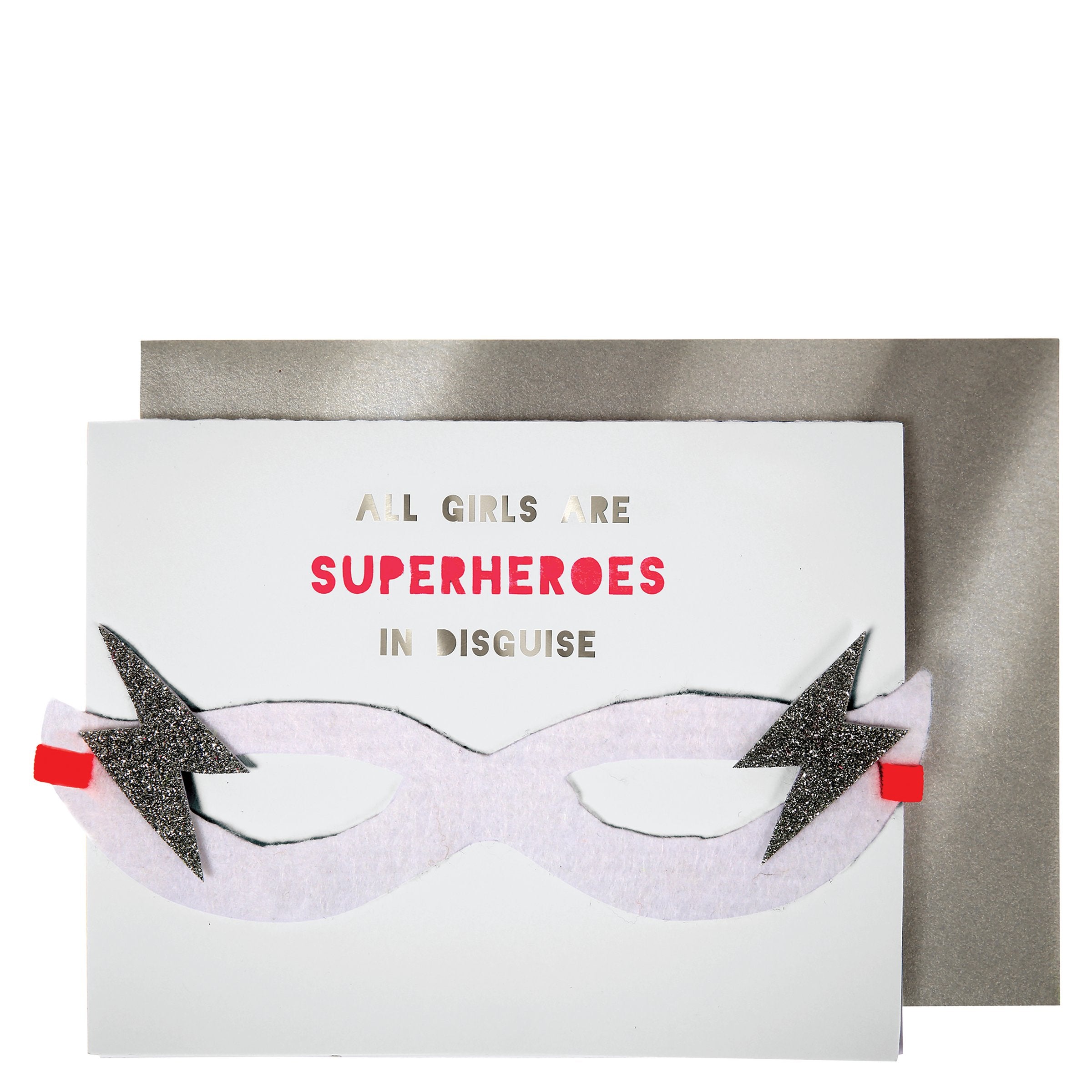 Girl Superhero Mask Blank Card