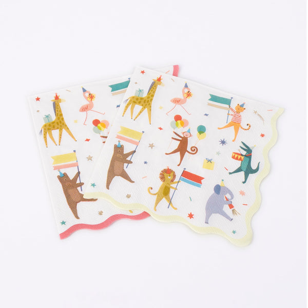 Our party napkins feature delightful animalss. Image5
