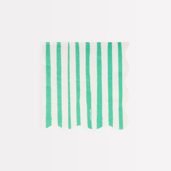 Our paper napkins, with bright stripes, are the perfect scalloped napkins for special events. Image1