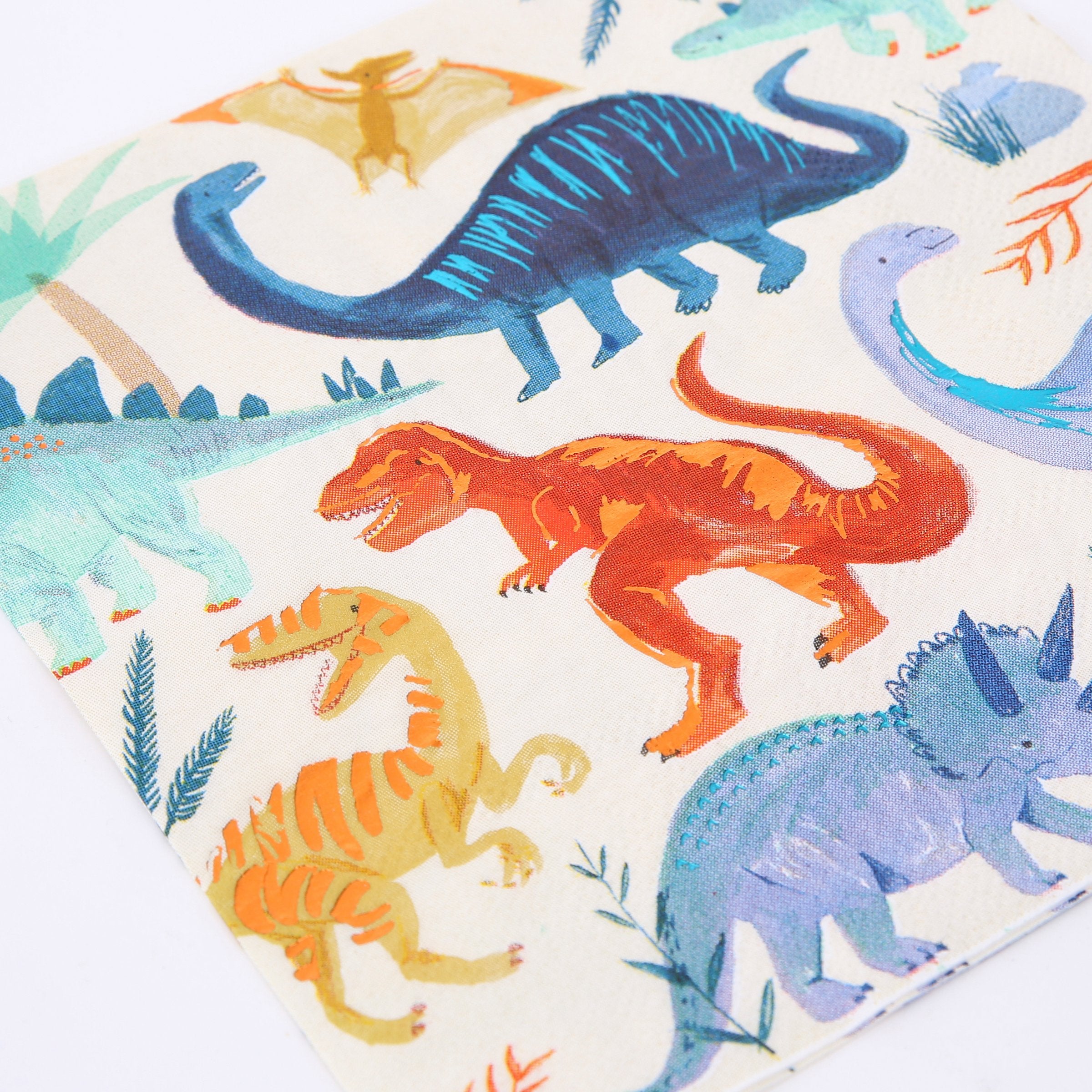 If you're looking for dinosaur party decoration ideas, then you'll our colourful dinosaur paper napkins.