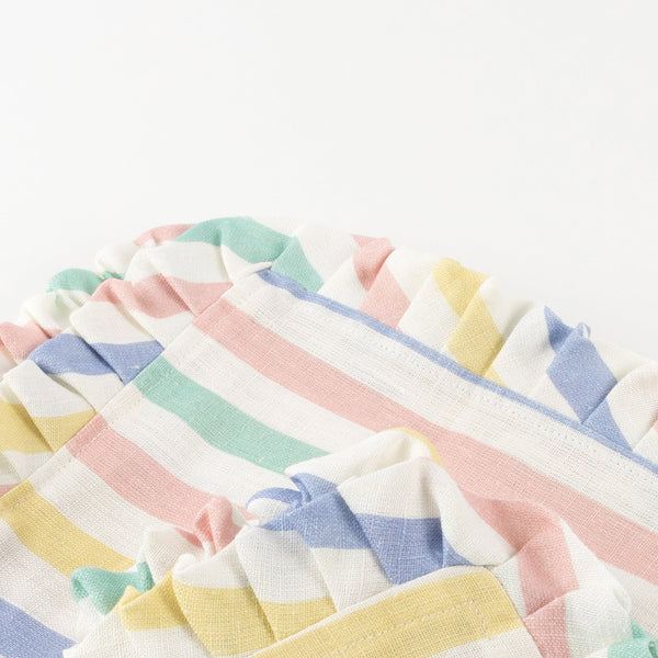 Multi Stripe Ruffle Fabric Napkins Image3